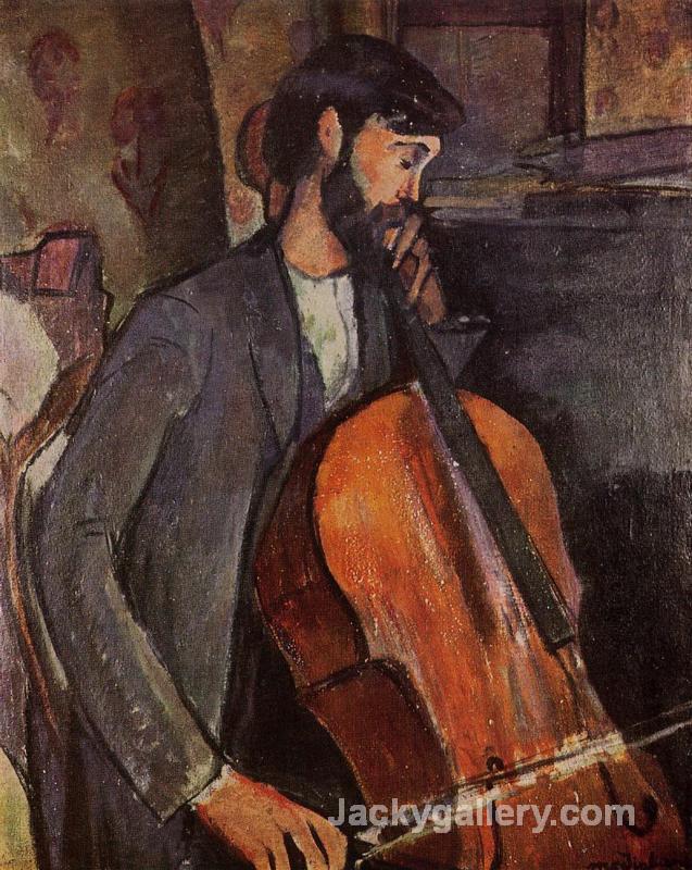 The Cellist by Amedeo Modigliani paintings reproduction
